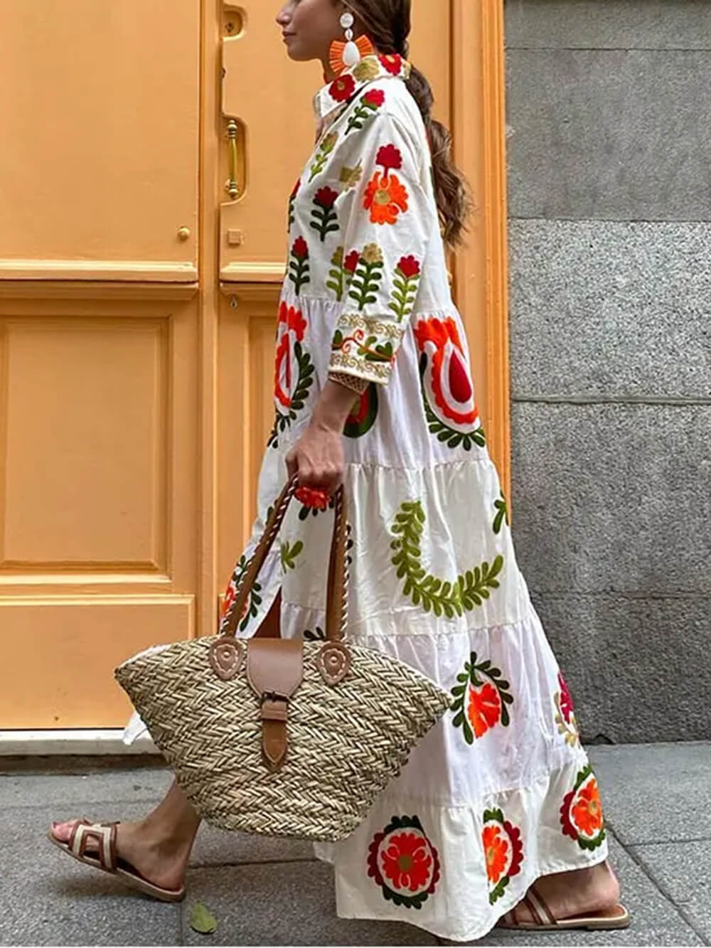 Bohemian Loose Print Dress-Likemychoice