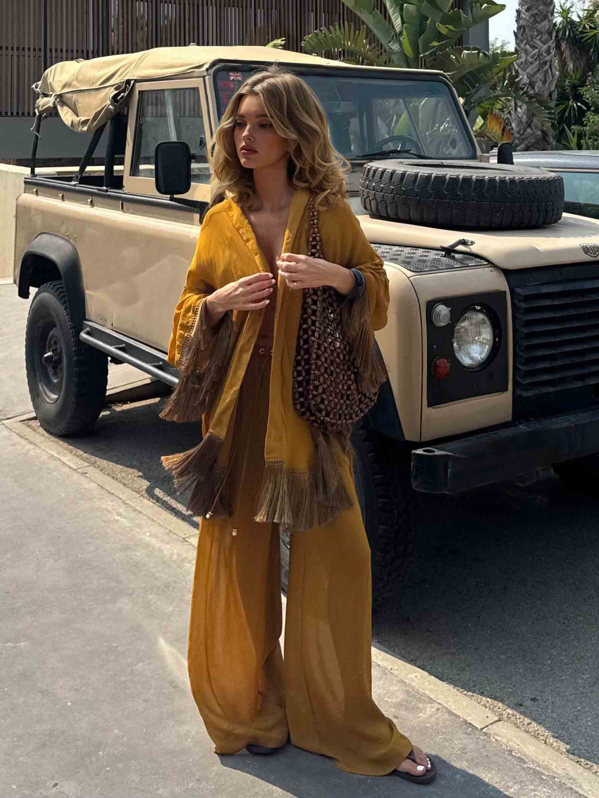 Elegant Drawstring Waist Wide-Leg Pants