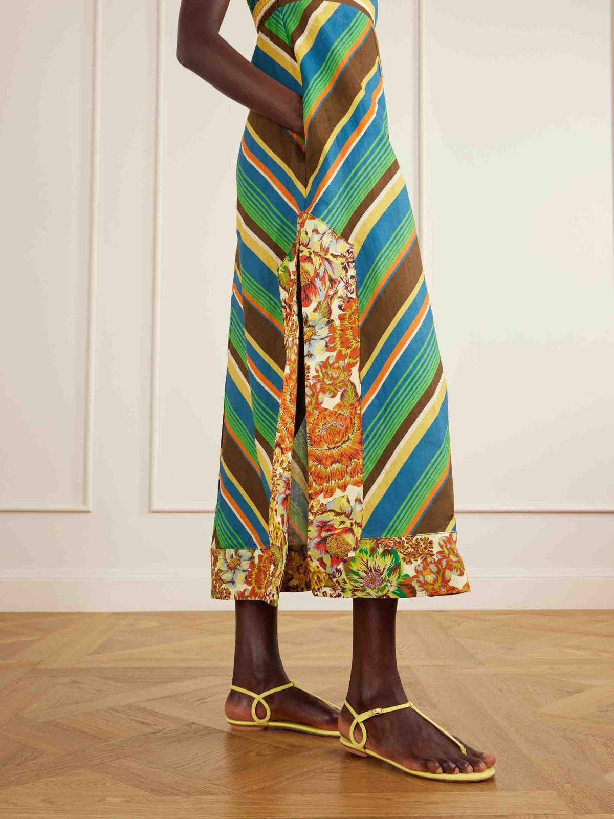 Multicolor Striped Spaghetti Strap Maxi Dress