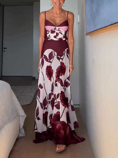 Floral Print Cami Top And Maxi Skirt Two Piece Set