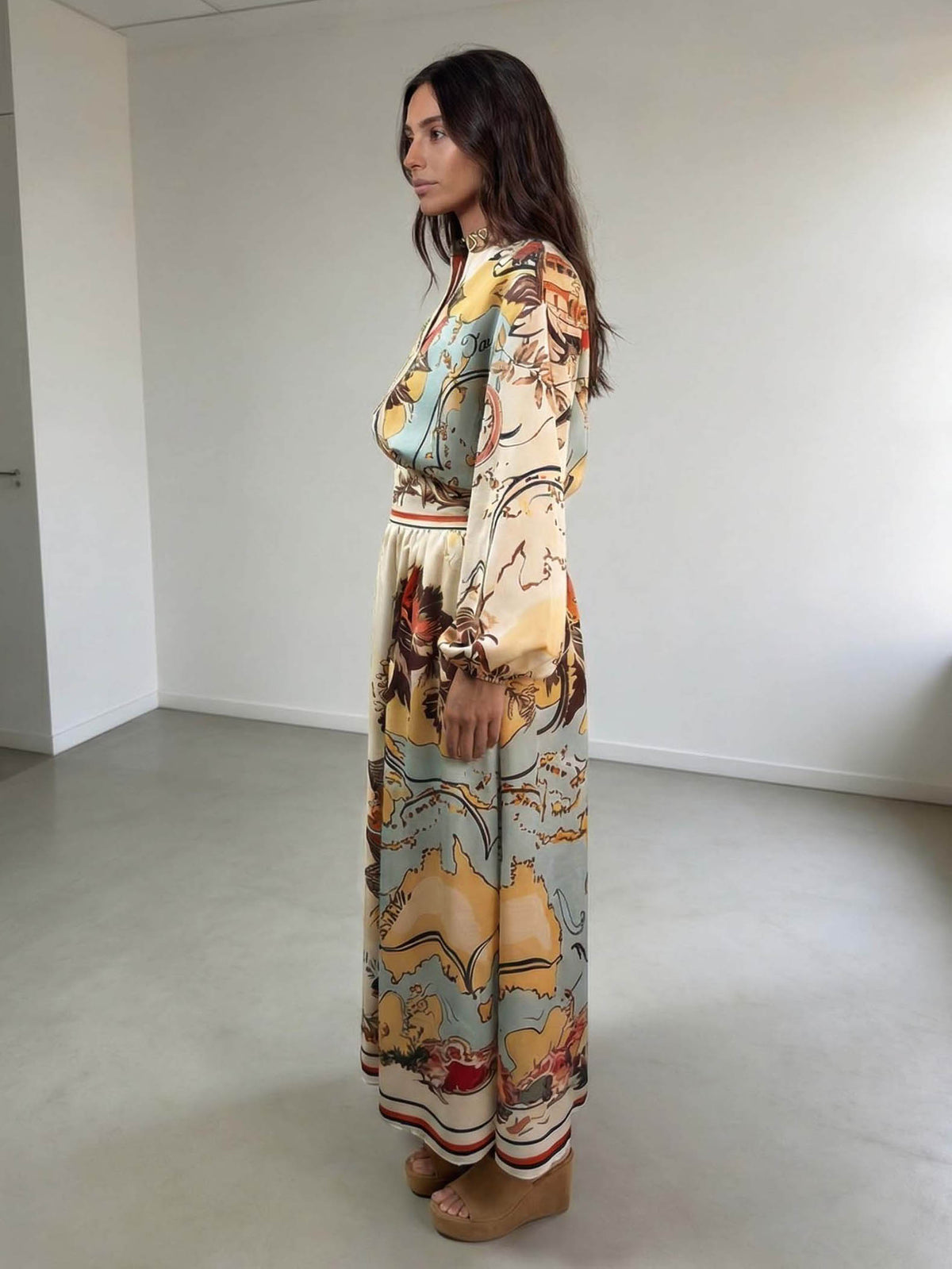 Retro Map Print Two-piece Set