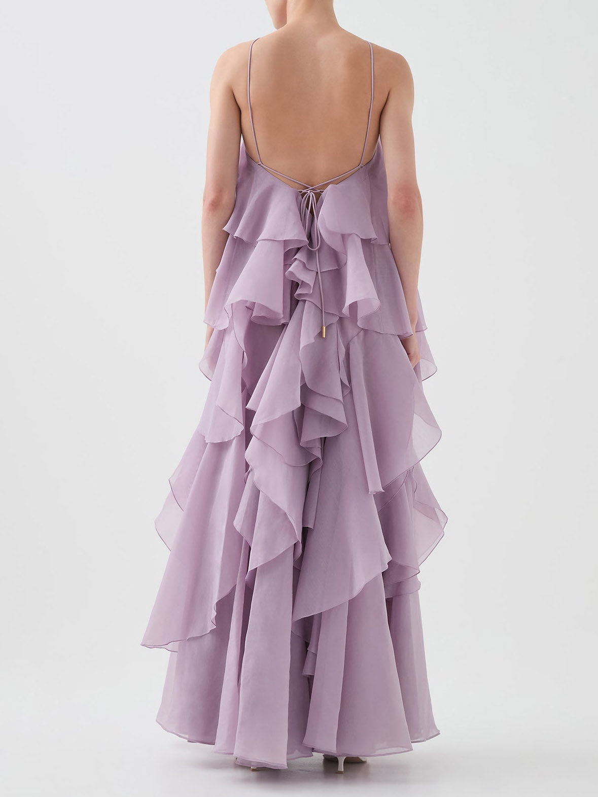 Elegant 3D Flower Ruffle Halter Maxi Dress