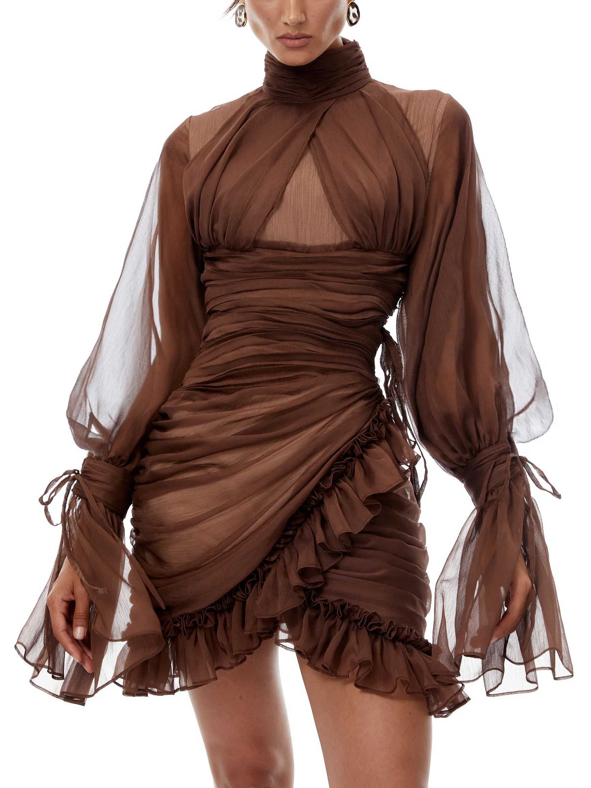 Elegant Pleated Tulle Mini Dress
