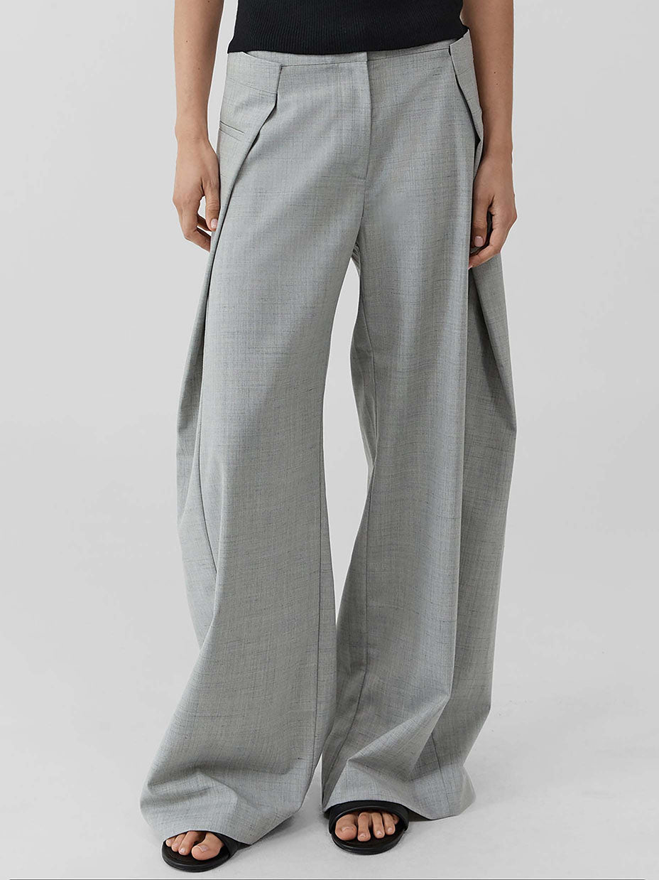 Minimalist Sleeveless Top & Asymmetrical Wide-Leg Pants Two-Piece Set