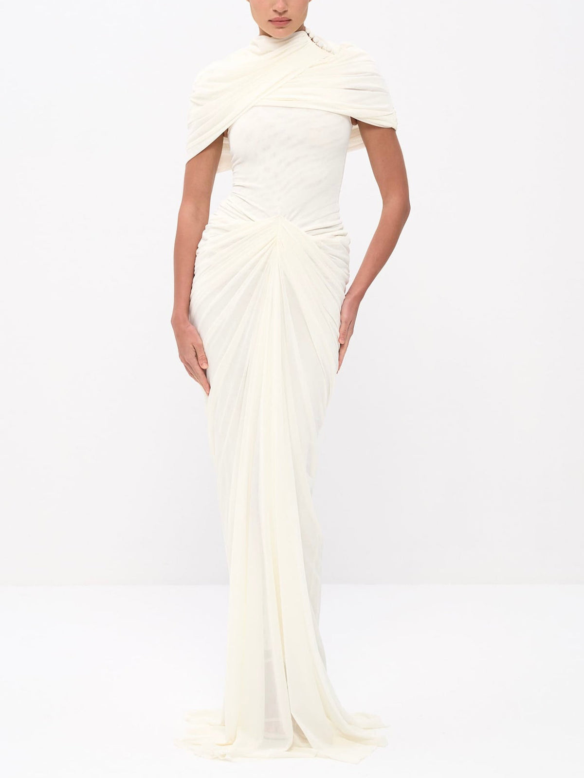 Twisted Ruched Formal Wedding Guest Maxi Dress