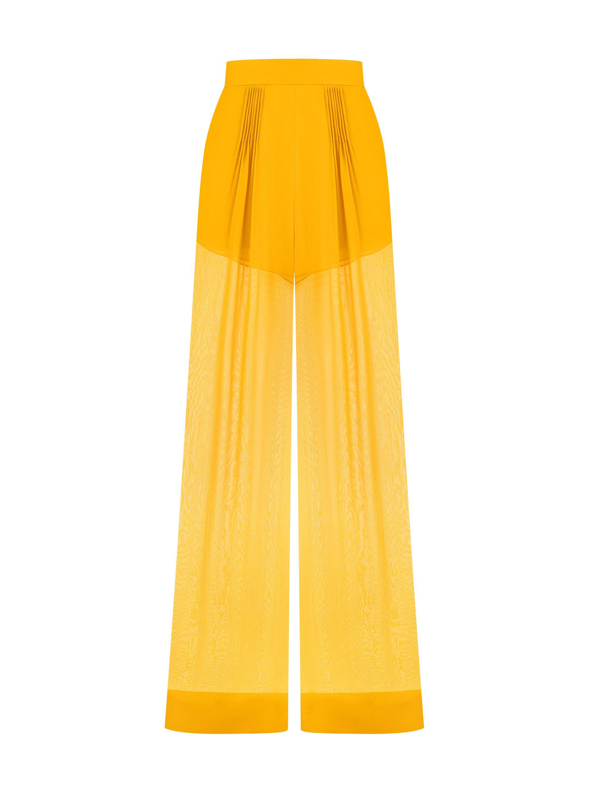 Elegant Draped Chiffon Shirt & Wide Leg Pants Two-Piece Set
