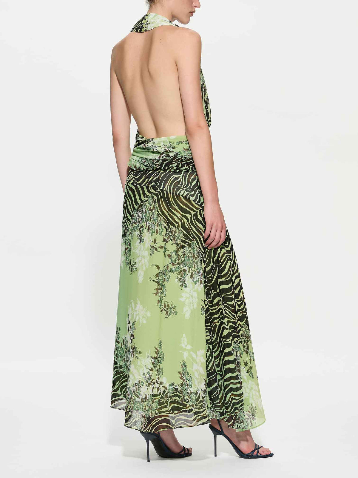 Elegant Gradient Zebra Print Cami Top & Skirt Two-Piece Set