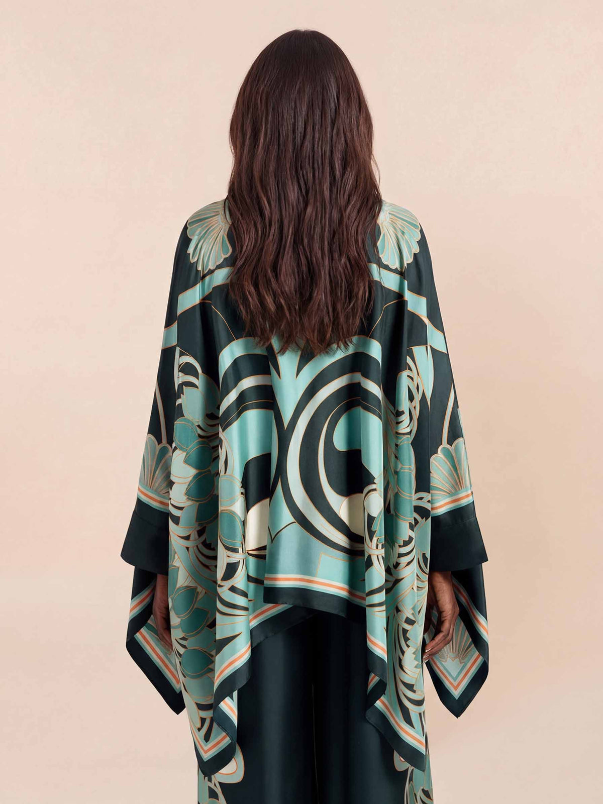 Elegant Abstract Print High-Waist Wide Leg Pants