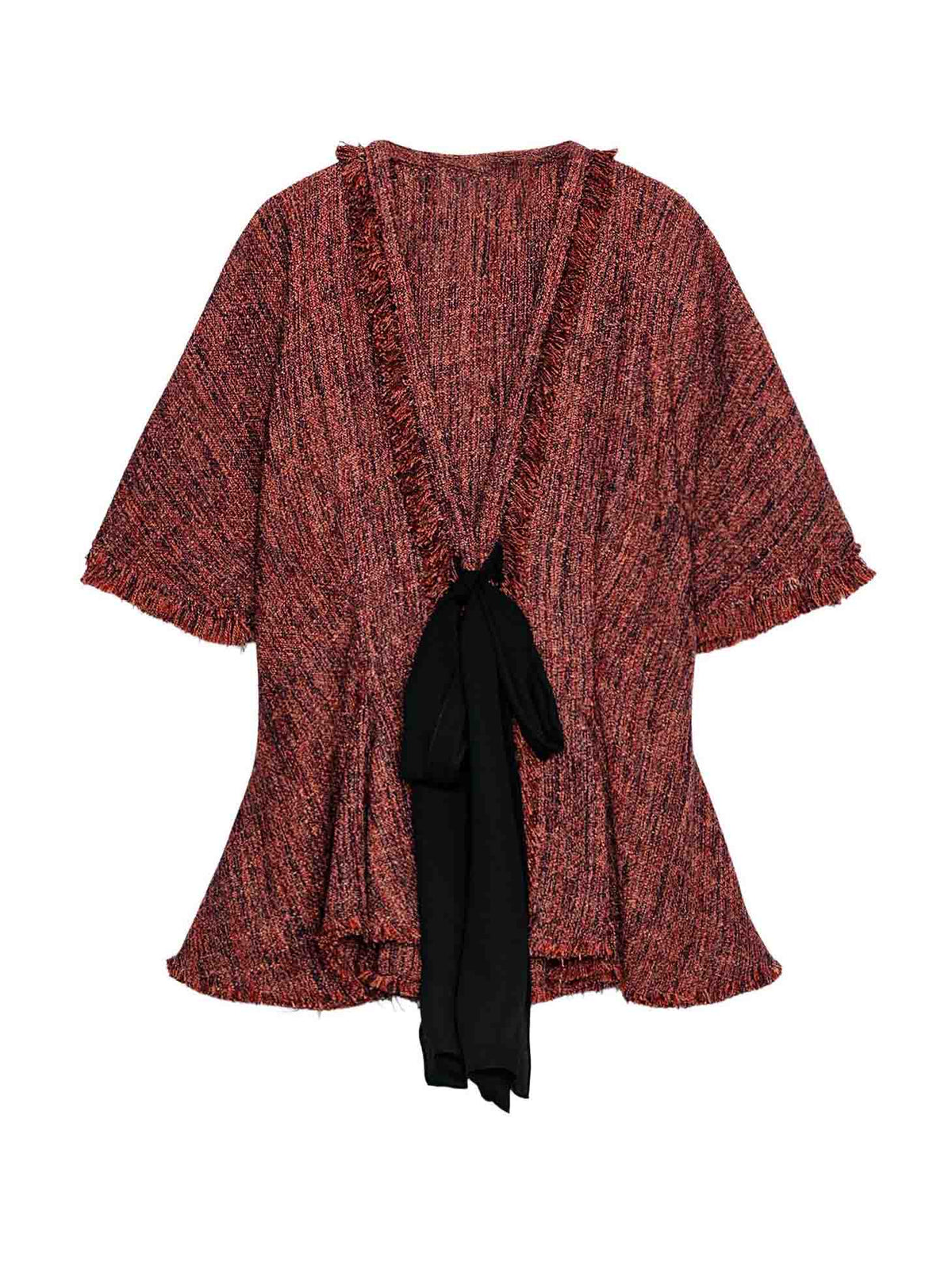 Tweed Peplum Top & Black Shorts Two-Piece Set