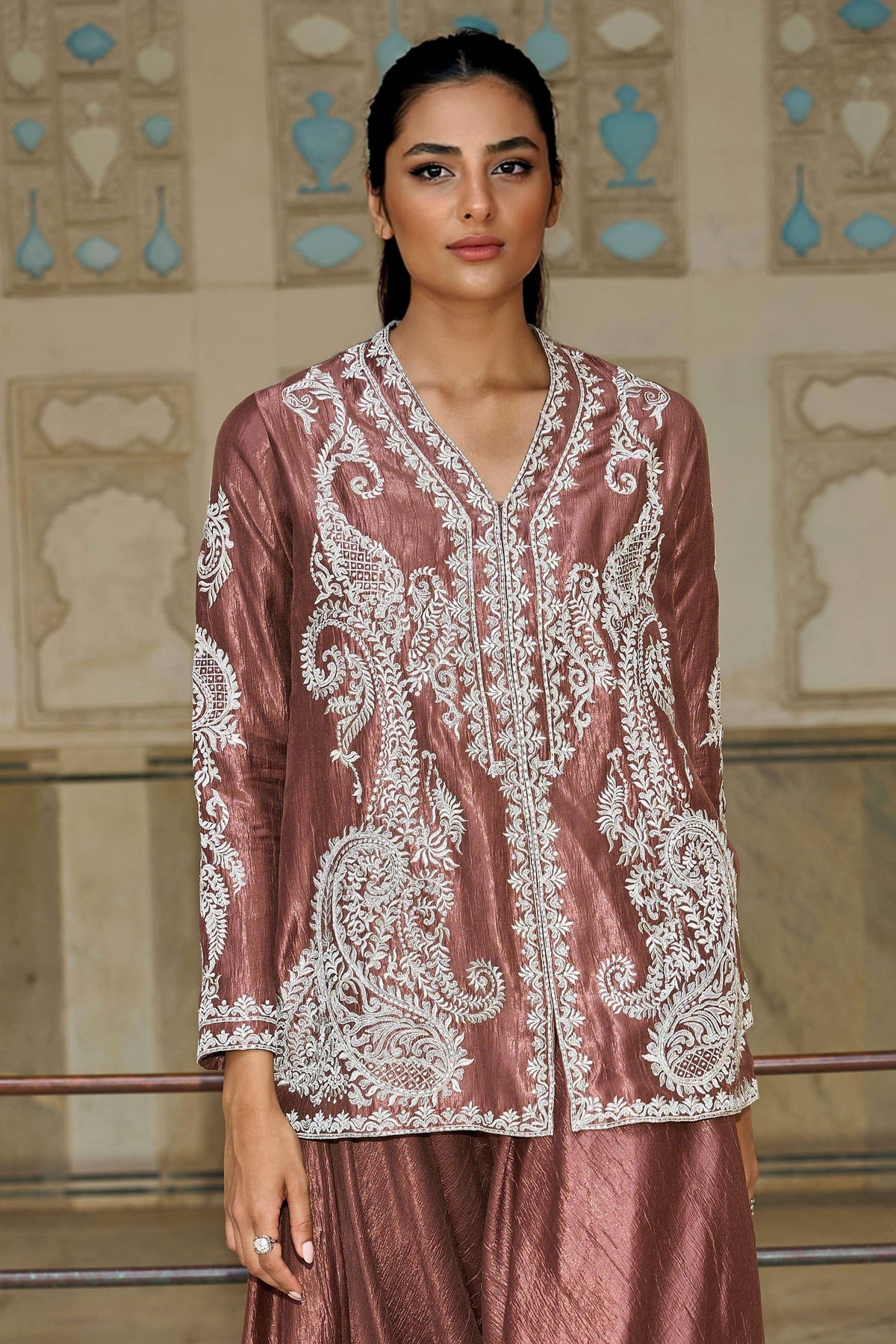 Unique Paisley Pattern Loose Pleated Harem Wide-Leg Pants