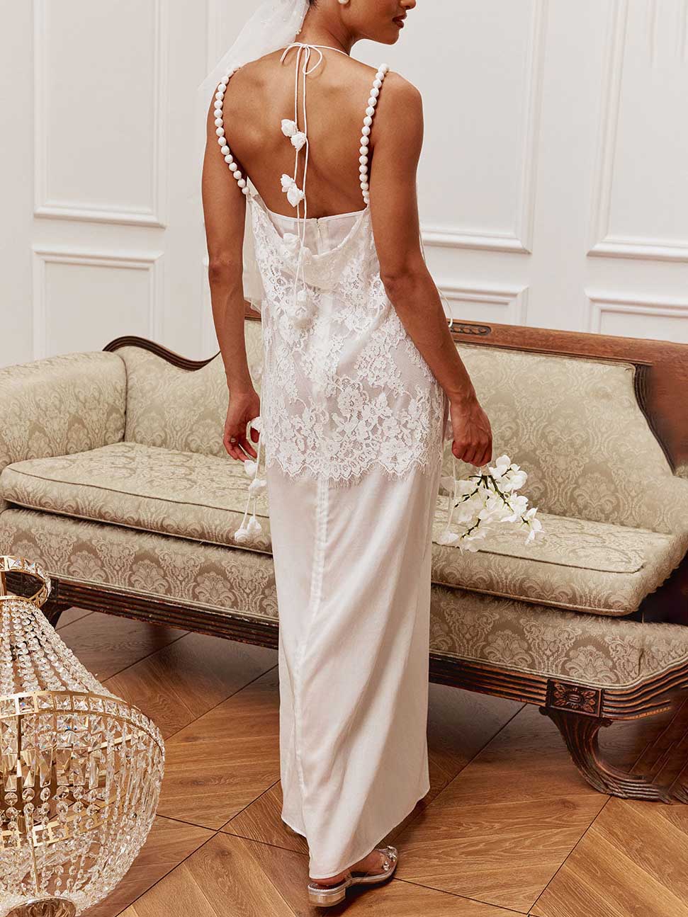Elegant Lace Layered Overlay Maxi Dress