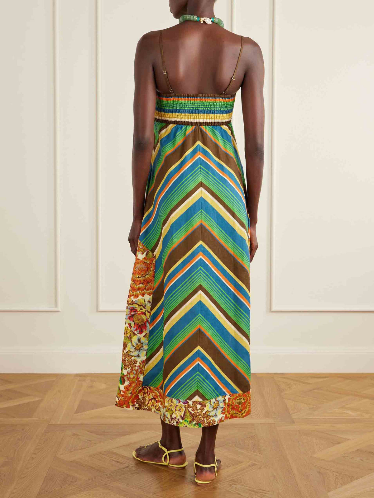 Multicolor Striped Spaghetti Strap Maxi Dress