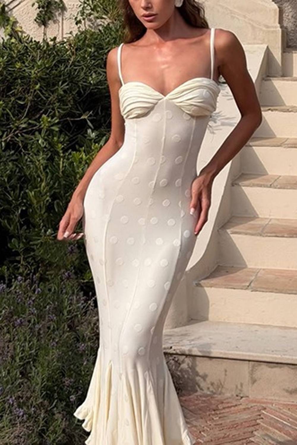 Vacation Vibes Spaghetti Strap Fitted Mermaid Dress