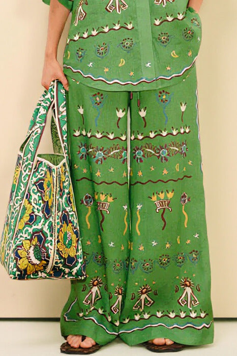 Unique Casual Sun Dancer Print Loose Button-Down Shirt