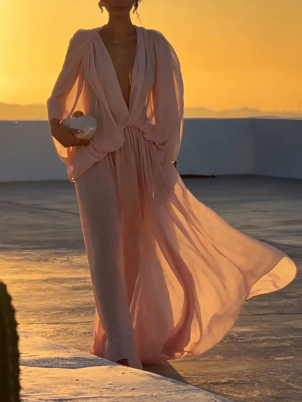 Elegant Flowy Chiffon Maxi Dress