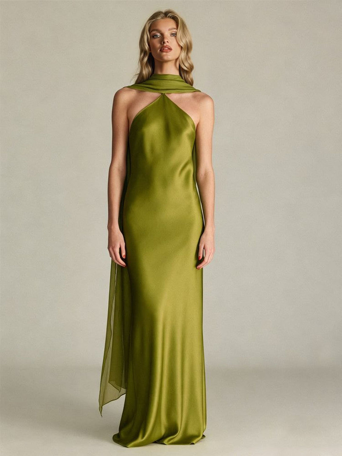 Elegant Backless Satin Maxi Dress
