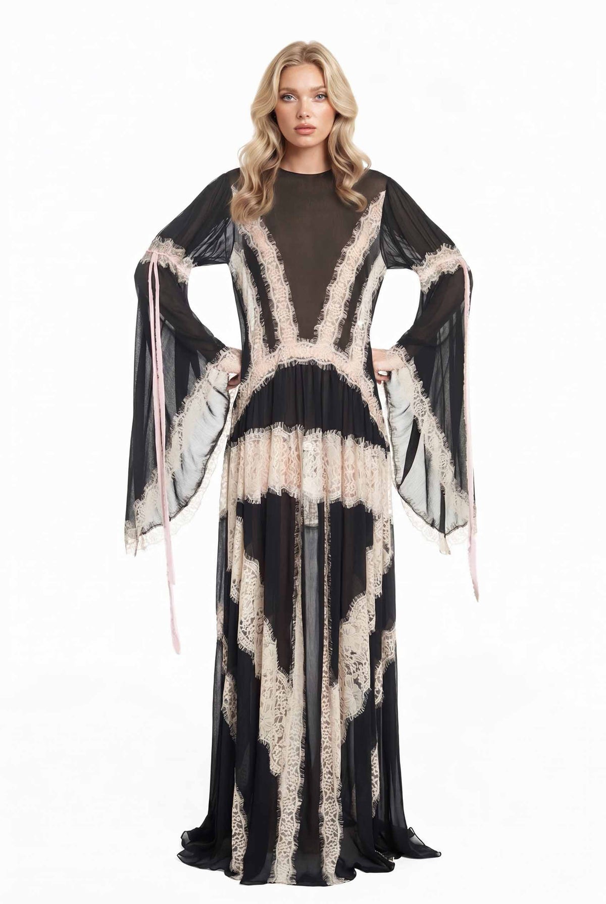 Lace Panelled Maxi Dress