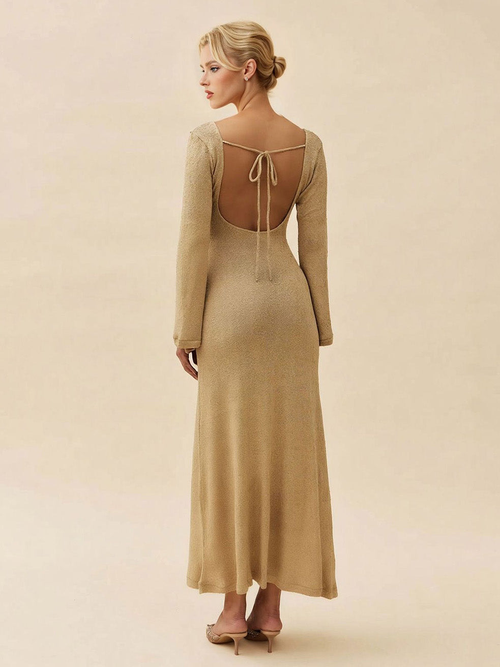 Casual Knit Keyhole Cutout Maxi Dress