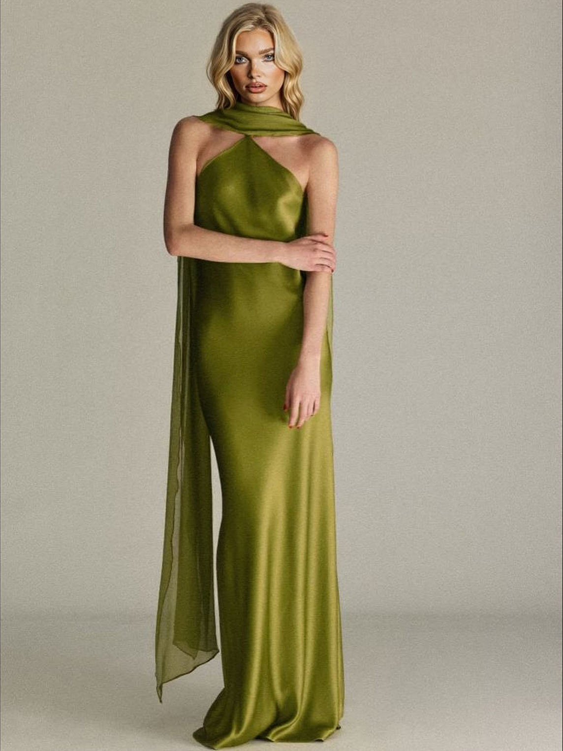 Elegant Backless Satin Maxi Dress