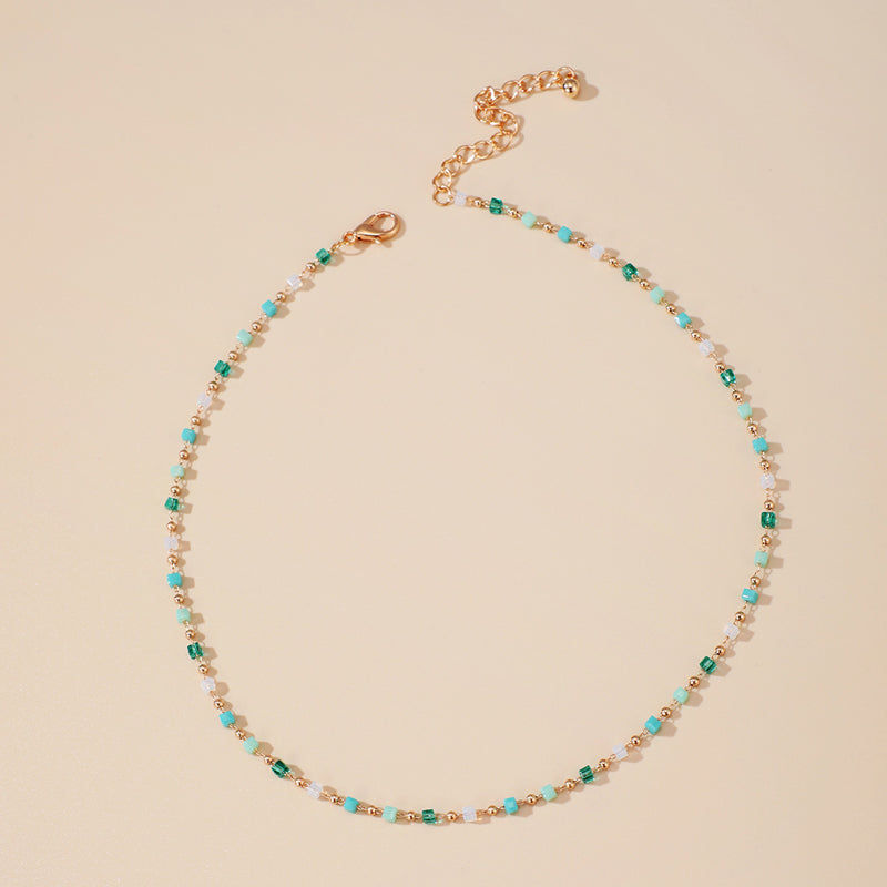Turquoise Bead Chain Necklace-Likemychoice
