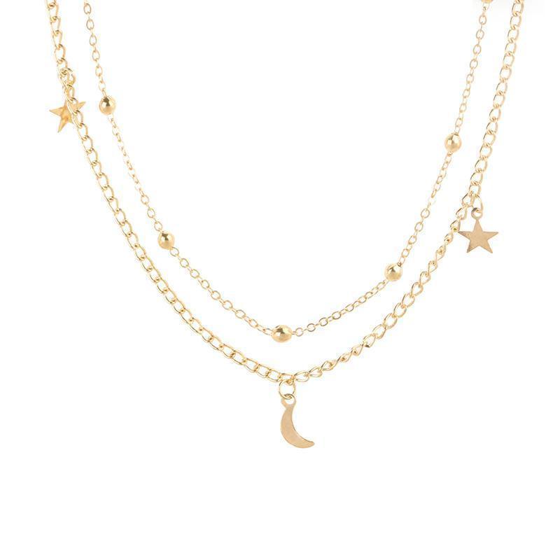 Star & Moon Multi Layer Necklace-Likemychoice
