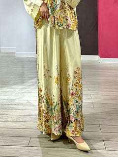 Elegant Floral Print Satin Button Shirt