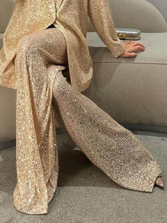 Fashionable Casual Sequined Jacket Suit