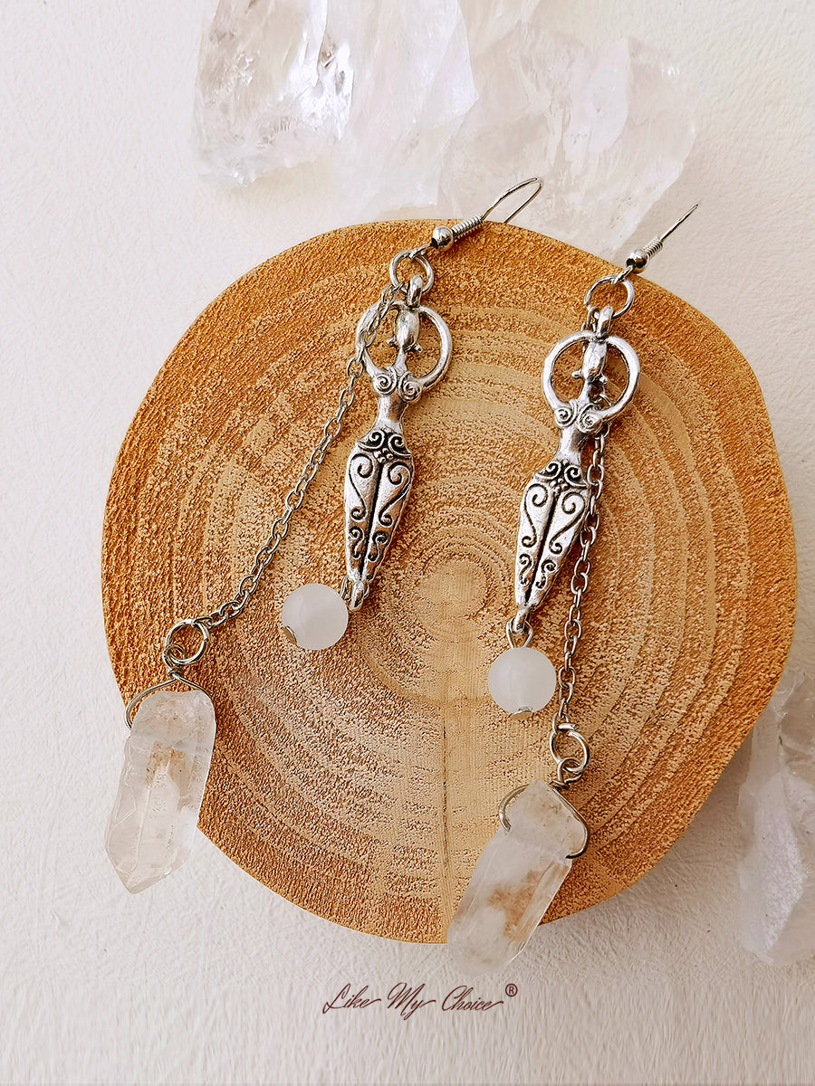 Goddess Reiki Energy Quartz Earrings-Likemychoice
