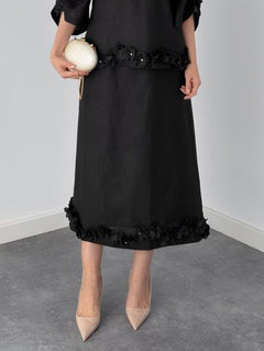 Exquisite Floral Embroidered Top And Skirt Two-Piece Set-Likemychoice