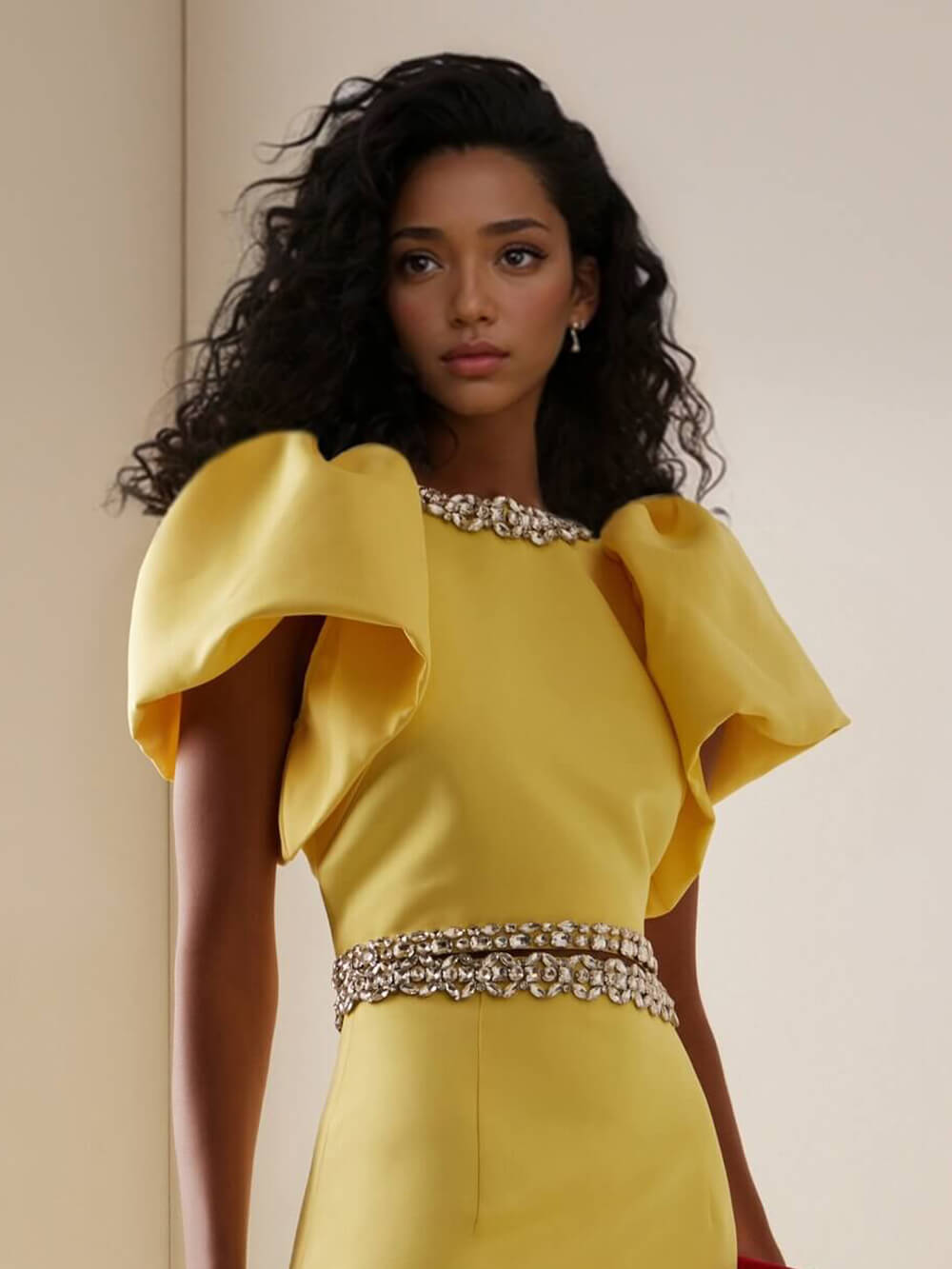 Beautiful Embellished Satin Maxi Skirt