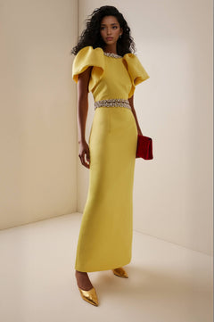 Beautiful Embellished Satin Maxi Skirt