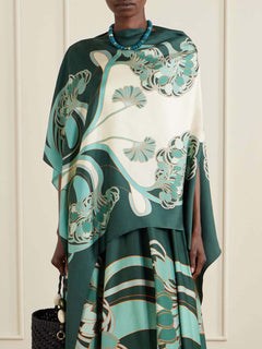 Unique Floral Print Midi Skirt