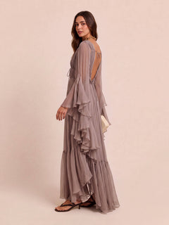 Elegant Chiffon Bohemian Holiday Dress