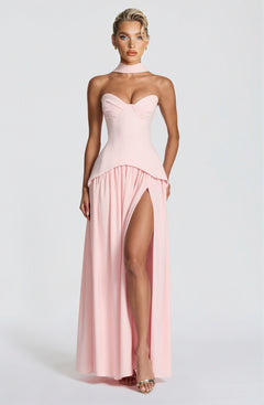 Elegant Sweetheart Neck High Slit Party Maxi Dress