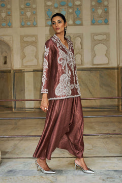 Unique Paisley Pattern Loose Pleated Harem Wide-Leg Pants