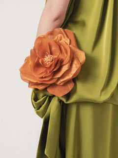 Elegant Strapless Draped Top & Skirt Two-Piece Set
