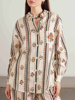 Bohemian Printed Striped Shirt