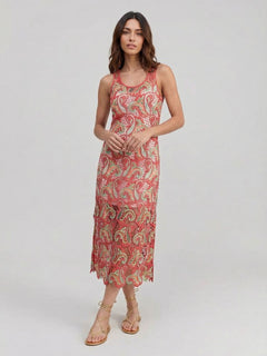 Exquisite Paisley Crochet Midi Dress