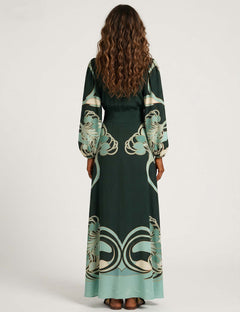 Unique Art Nouveau Style Fully Pleated Maxi Dress Cloth