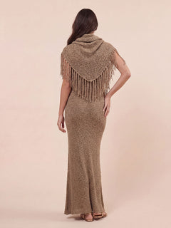 Casual One-Shoulder Knit Bodycon Maxi Dress