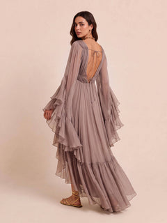 Elegant Chiffon Bohemian Holiday Dress