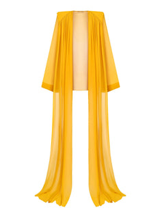 Elegant Draped Chiffon Shirt & Wide Leg Pants Two-Piece Set