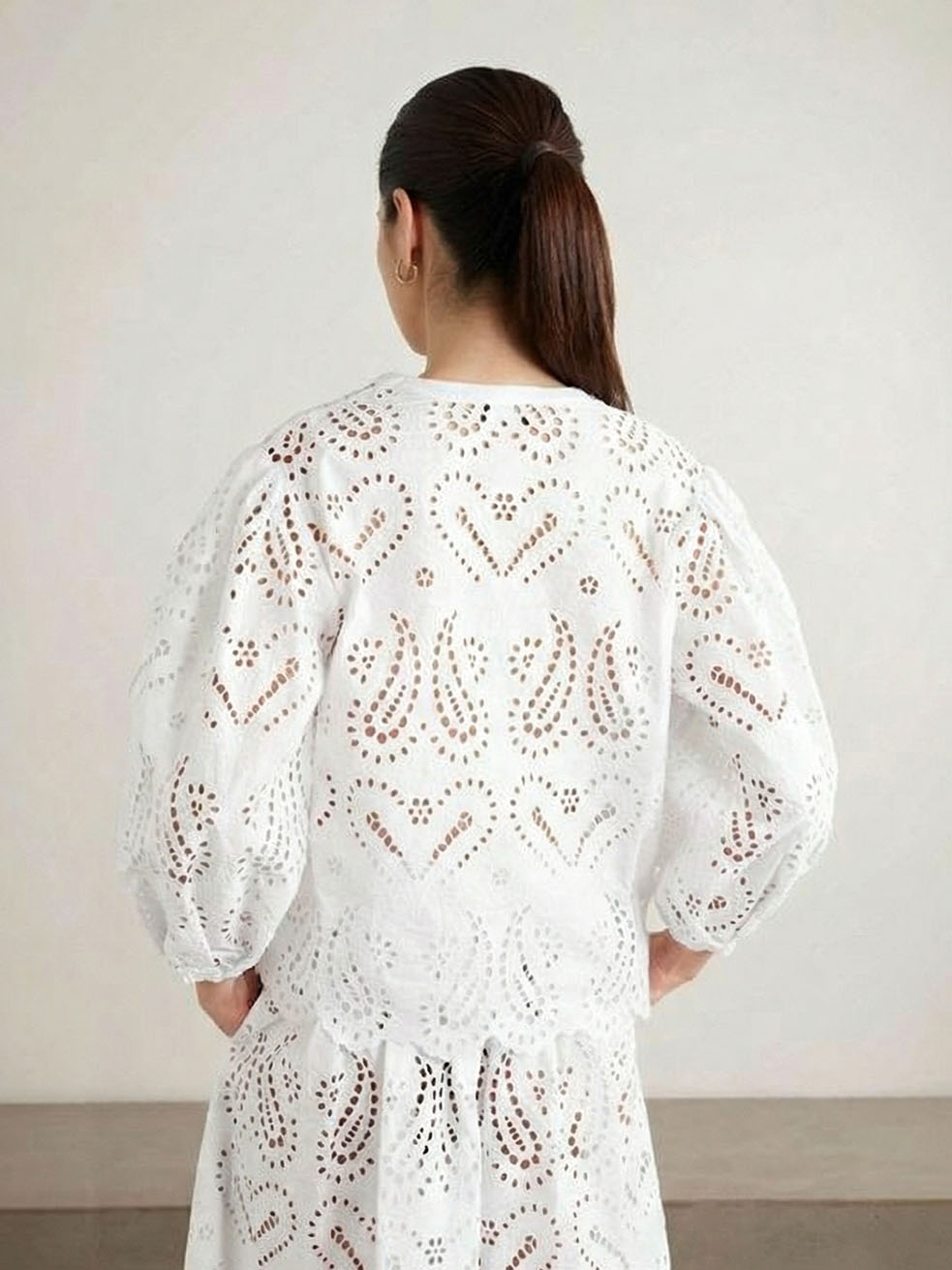 Elegant Cutout Embroidered Lace Skirt