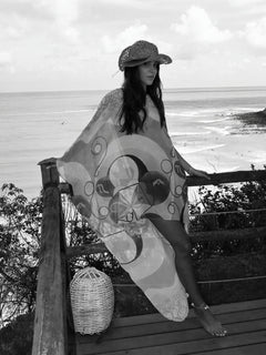 Exquisite Satin Printed Asymmetrical Batwing Loose Maxi Dress