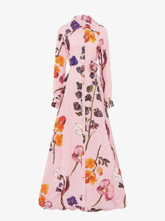 Exquisite Fashion Floral Print Button-Front A-Line Maxi Dress