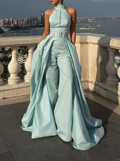 Elegant Halter Top & Wide-Leg Pants Two-Piece Set