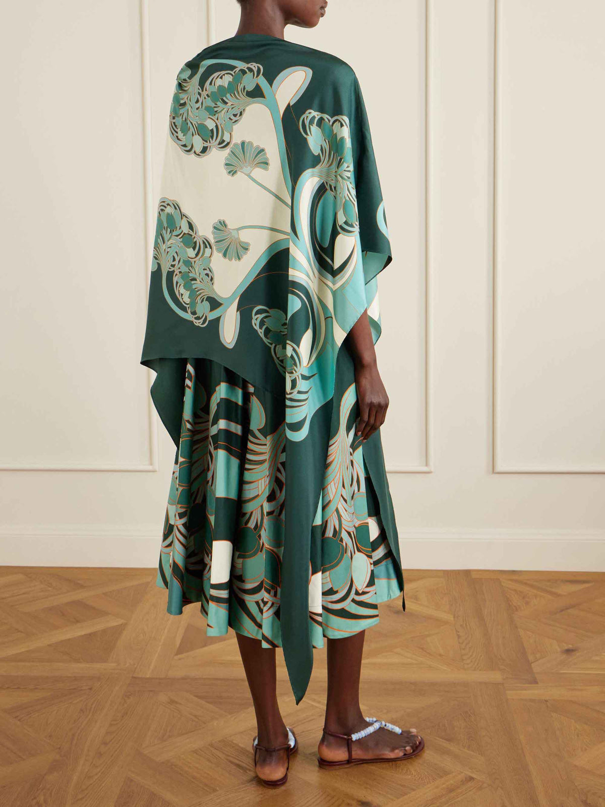 Unique Floral Print Midi Skirt