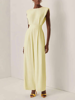 Elegant Sleeveless High Waist Wide Leg Jumpsuit