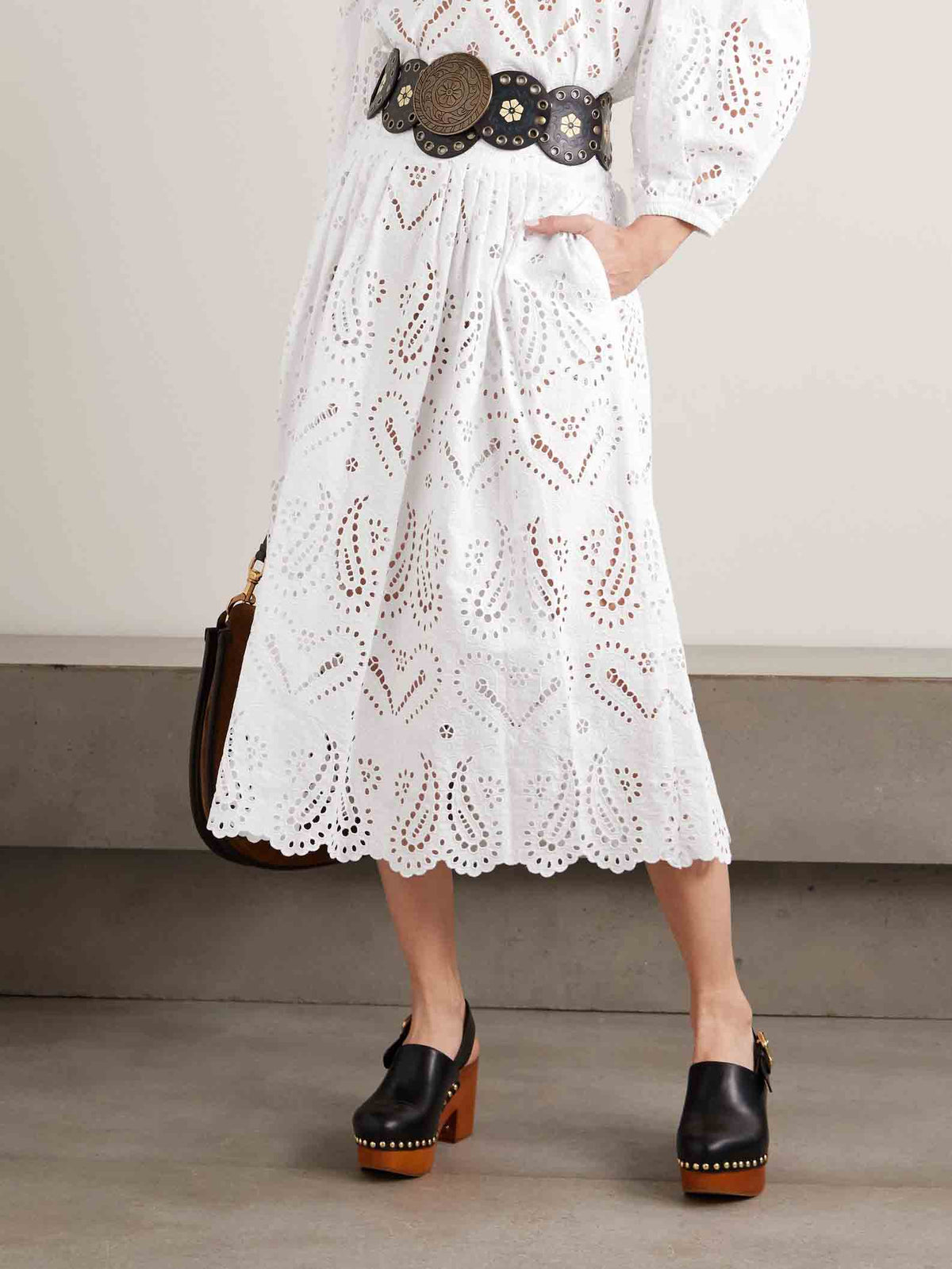Elegant Cutout Embroidered Lace Shirt