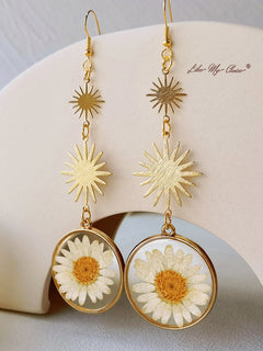 Pressed Flower Earrings - Natural Daisy-Likemychoice